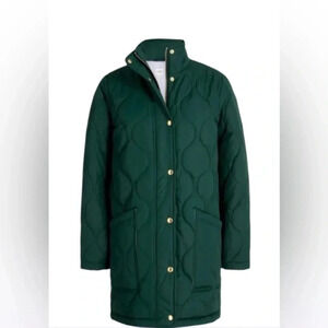 J. Crew Women’s Quilted lightweight puffer Jacket Olive Green Size Small